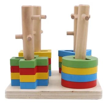 Deti Hračky Drevené Bloky Vzdelávacie Hračky Rotujúce Geometrický Tvar, Zhodou Hračky pre Deti Zvierat Stohovanie Juguetes Oyuncak