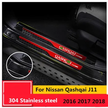 Auto Príslušenstvo black Pre Nissan Qashqai J11 Šúchať Dosku z Nehrdzavejúcej Ocele, Dvere, Parapety Šliapacie Auto Styling Nálepky 2016 -2018