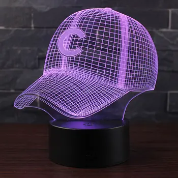 Listy klobúk tému 3D Lampa LED nočné svetlo 7 Farieb Zmeniť Dotyk Náladu Lampa Vianočný darček Dropshippping
