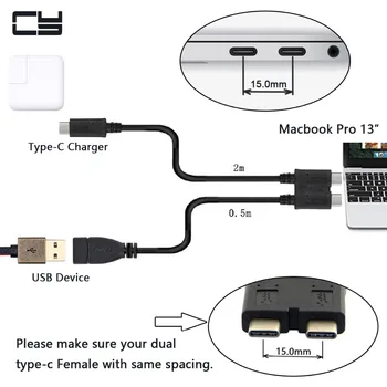 Chenyang USB 3.1 Typ-C, USB-C & USB 3.0 Female OTG Kábel pre Nový 13 palcový Mac book Pro