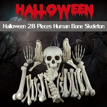 28 Kusov Kostry a Lebky pre Halloween Dekor alebo Strašidelné Cintoríne Zem Dekorácie