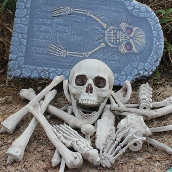 28 Kusov Kostry a Lebky pre Halloween Dekor alebo Strašidelné Cintoríne Zem Dekorácie