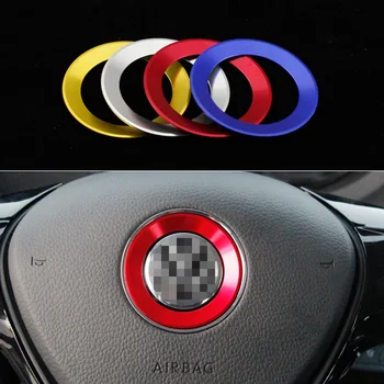 Auto volant Centrum znak dekorácie krúžok nálepka pre Volkswagen VW Golf 6 7 Polo Passat B7 B8 CC Jetta Mk6 RS LOGO kryt
