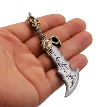 HSIC Boh Vojny Keychain Kratos Zbraň Blades of Chaos Kovové Zliatiny Kľúča Držiteľa Mužov Chaveiro Šperky HC13093