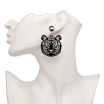 Vintage Akryl Duté Náušnice Pre Ženy 2020 Punk hlava Tigra Šperky, Doplnky, Módne Trendy Výkaz Žena Náušnice