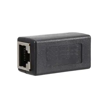 Konektor Rj45 Siete Dual-Pass Mini Black Sieťový Konektor Samica Žien Ethernet LAN Adaptér Extender