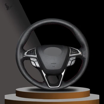 Volant Kryt Čiernej Umelej Kože Volante Vozidla Kryt Pre Ford Fusion Mondeo 2013 OKRAJI 2016