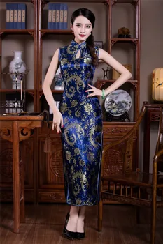 Šanghaj Príbeh Tradičnej Čínskej Cheongsam Dlhé Dámske Večerné Šaty Cheongsam Orientálne šaty Otvor Qipao Šaty pre ženy