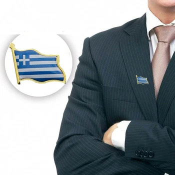 10PCS Módne Grécka Vlajka Odznak Vlajka Preklopke Kolíky Brošňa Znak Medaila Kolíky