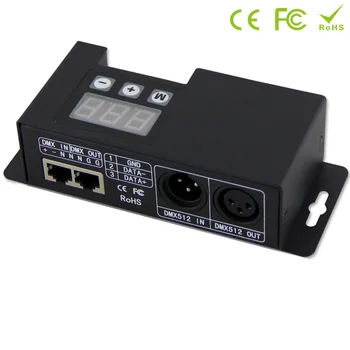 BC-854/BC-854-CC Led CC/CV 4CH DMX512 Dekodér 3-digitálny displej zobrazuje DMX adresa DMX512 signál ovládača ovládač pre led lampa