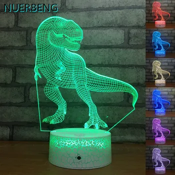Cartoon Dinosaura 3D LED Nočné Osvetlenie, USB stolná lampa Multi Farieb pre domácnosť Spálňa Decor Dotykové Diaľkové Ovládanie/Bluetooth reproduktor