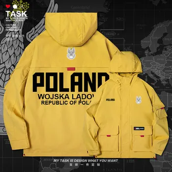 Poľsko poľská Pól POLSK POL mužov bunda s kapucňou Land Force logo armády ventilátor Vojenské bundy windbreaker národ nové oblečenie jeseň
