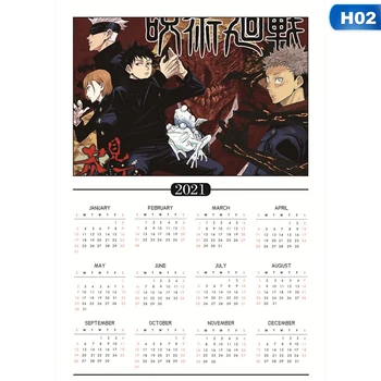 Anime Jujutsu Kaisen Kalendár Plagáty Natieraný Papier Múr Umenia Maľby Obývacia Izba Anime Činnosť Dekorácie, Obrázky 42x30cm