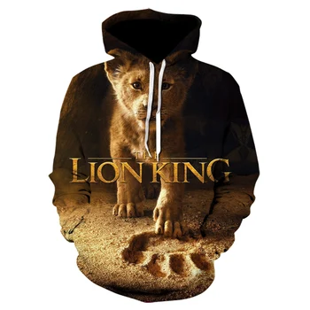 Hot Predaj 3D Lion King Hoodies Muži/Ženy Vysokej Kvality s Kapucňou, muži 3D Vytlačené zvierat Mikina Top Značky Hoody Dropshiping