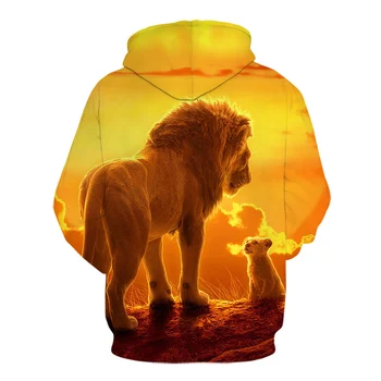 Hot Predaj 3D Lion King Hoodies Muži/Ženy Vysokej Kvality s Kapucňou, muži 3D Vytlačené zvierat Mikina Top Značky Hoody Dropshiping