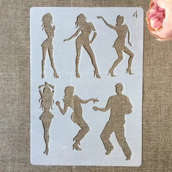1Pcs 29*21 cm Lady Dievča Tancuje DIY Vrstvenie Blany Maľovanie Zápisník Sfarbenie Razba Album Dekoratívne Papiera Šablónu Karty
