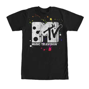 Mtv Farba Drmolit Logo Pánske Graphic T Shirt Čierna M L 234Xl Pohode Bežné Pride T Shirt Mužov Unisex Nové Módne Tričko Voľné Veľkosť