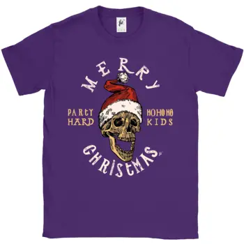 Najnovšie 2019 Muži Móda Veselé Vianoce Lebky Na Sebe Klobúk Santa Ho Ho Ho Mens T-Shirt Hot Tee Tričko