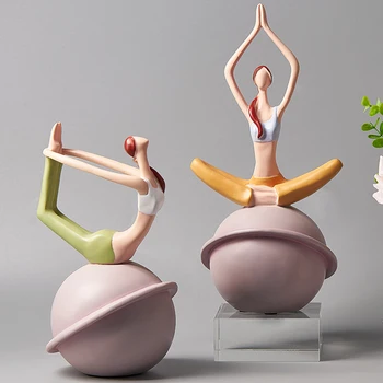 Yoga Studio Dekorácia Kawaii Jogy Figúrky Nordic Domov Socha Bábiky Živice Jogy Krásy Dievčatá Svadobné Remesiel Darček