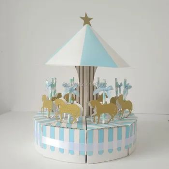 30sets Romantický kolotoč Candy Cake Box Krst Baby Sprcha Krst, Svadba, Veľkonočné Hollween Prvé sväté Prijímanie Prítomný