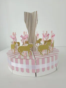 30sets Romantický kolotoč Candy Cake Box Krst Baby Sprcha Krst, Svadba, Veľkonočné Hollween Prvé sväté Prijímanie Prítomný