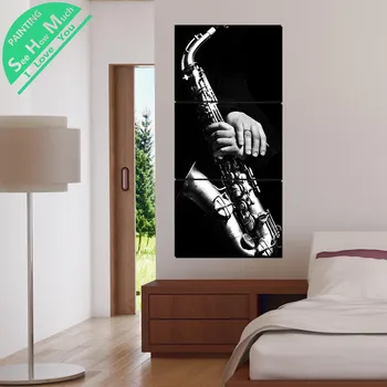 3 Kus Saxofón Moderné Nástenné Maľby Plagáty a Vytlačí Obrázok Plátno na Maľovanie Zarámované Dekoratívne Obrázky na Obývacia Izba