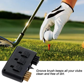 2 ks Groove Guľou 3 V 1 Darček Čistiaci Nástroj Otvor Zdvíhateľnej Black Prenosné Visí Školenia Loptu Home Golf Kefa, Príslušenstvo