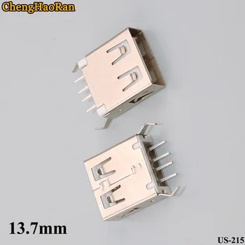 ChengHaoRan 1pcs AF 180 stupňov vertikálne kliešte dĺžka 13.7 mm zakrivené nohy USB konektora USB female konektor plug-in rada
