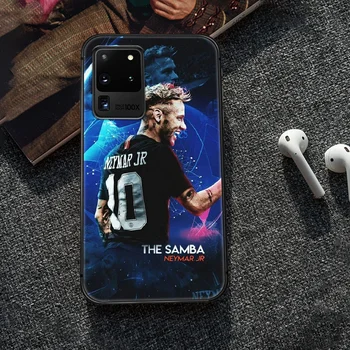 Futbal hviezda Neymar Telefón Prípade Cover obal Pre Samsung Galaxy S 7 8 9 10 e 20 FE okraji uitra plus Poznámka 9 10 20 black Funda