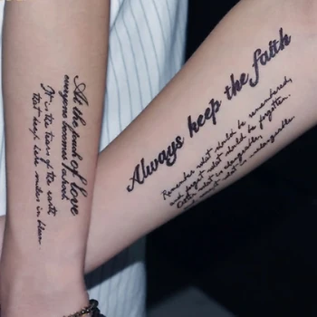 Anglické Slovo jednorazové Tetovanie Nálepky Prenos Dočasné Tetovanie Sexy Body Art Samolepka Papier Falošné Klasické Dočasný List