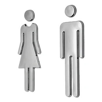 Muž & Žena WC Obtlačky Wc Dvere Kotúča, Muži - Ženy, pre Wc Wc Dvere Prihlásiť Nálepky, Kúpeľňa WC, Umyváreň Odtlačkový Toalety Dekor
