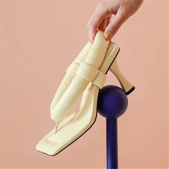2021 Nové Námestie Prst Ženy Sandále 7 CM Vysoký Podpätok Topánky Žena Flip Flops Ženy Čerpadlá Prom Šaty, Topánky Gladiator Sandál Veľká Veľkosť