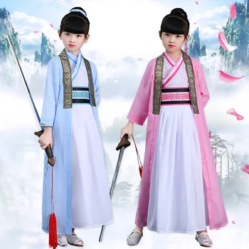Hanfu Národný Kostým Starovekej Čínskej Rozprávky Cosplay Kostýmy Hanfu Deti, Dievčatá, Tradičné Čínske Oblečenie pre divadelné Šaty