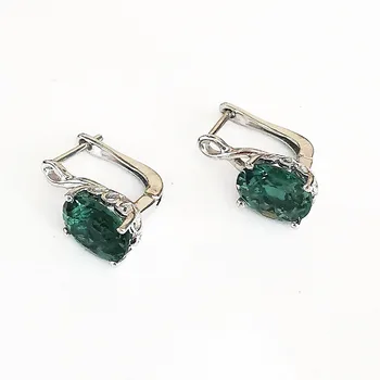 Horčík Jemné Šperky zelená quartz oválne drahokam stud náušnice 925 sterling silver pre ženy 2020 strany najlepšie Elegantné Šperky box