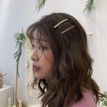 HUANZHI 2020 Kórea Matný Farebné Geometrické Obdĺžnik Sladké Rany Klip Vlásenky pre Ženy, Dievčatá Vlasy Príslušenstvo, účes, Make