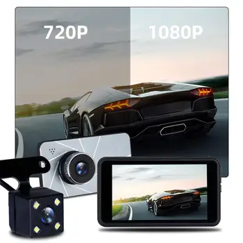 4 Palcový Dual Objektívom, Duálny Záznam Jazdy Záznamník 1080P 0 Predné A Zadné Hd širokouhlý Dvojité Objektív videokamery