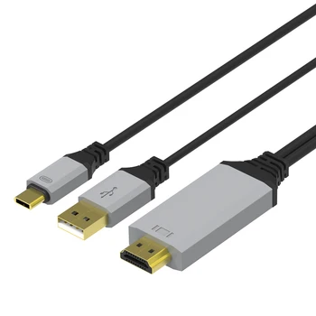 50pcs 1080P Full HD USB 3.1 Typu C, HDMI 4K HDTV Video Adaptér, Kábel Pre Samsung S8 macbook Typ-c-HDMI Nabíjací Konvertor