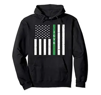 Thin Green Line Americkej Vlajky IGY6 Hoodie