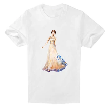 Bavlna T-Shirt Ženy Móda Príležitostné O-Krku Krátke Femme Unisex Teenagerov Tričko Kpop Hanukkah Kreslených Princezná Tlač Tričko