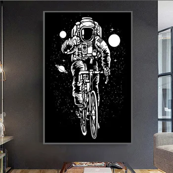 Astronaut Požičovňa Ryby Korčuliarov Galaxy Loď Wall Art Plátno Na Maľovanie Nordic Plagáty A Potlačou Obrazov Na Stenu Pre Obývacia Izba Dekor