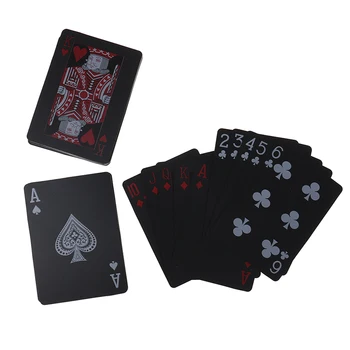 Čierny PET Kovové Pocit, Poker Nepremokavé Hracie Karty Hry Kúzla Deti Hračky pre Deti Profesionálnych Kúzelníci Rekvizity Dospelých