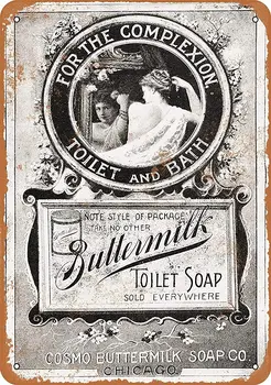 LoMall 8 x 12 Kovové Prihlásiť Cmar Toaletné Mydlo Vintage Stenu Decor Art