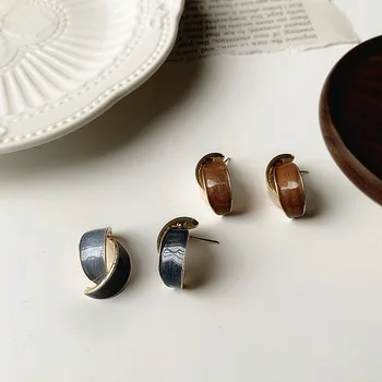 Pôvod Lete kórejský Módne C Tvar, Geometrický Hoop Earings pre Ženy s Jedinečným Dizajnom Nepravidelný Smalt Earings Šperky Hot
