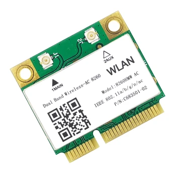 WiFi Karta 8260AC 802.11 AC 1200M Mini PCI-E 2.4 G/5G Dual Band Bluetooth 4.2 pre Win7 Win Win 8 10