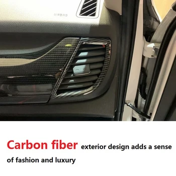NOVÉ-pre KIA SELTOS KX3 2019 2020 Auto Uhlíkových Vlákien Strane otvoru Klimatizácia Zásuvky Kryt Výbava Dekorácie Rám Príslušenstvo