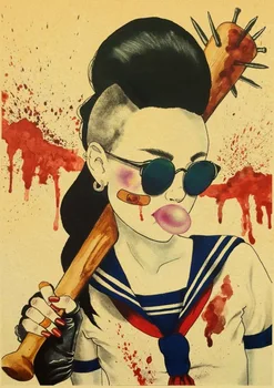Vintage Poster Zábavné Pohode Anime Dievčatá Filmový Plagát Retro Wall Art Plagát na Stenu Dekor Pre Domáce Izba Cafe Bar maľovanie