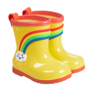 Deti Dážď Topánky Štyri ročné obdobia Rainbow Nepremokavé Mäkké Dno Anti-Klzké Rainboots Pre Chlapcov A Dievčatá v Oblakoch, detská Obuv