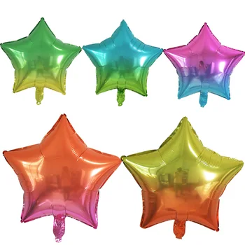 12pcs Gradient Star Balóny Sady Colorfuld Latexový Balón Svadobné Deti Narodeninovej Party Dekor Fólií Globos Vianočné Ozdoby Domov