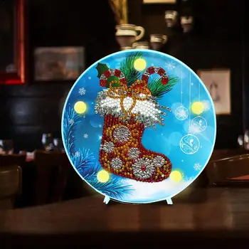 DIY Diamond Maľovanie Nočné Svetlo Vianočné Osvetlenie pre Deti Spálne Dekorácie