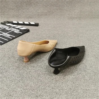 Značka módne dámske vysoké päty topánky čierne kožené tkanie poukázal jeden topánky pre ženy s nízkym podpätkom pohodlné vonkajšie listy